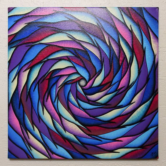 Blueish and purplish spiral