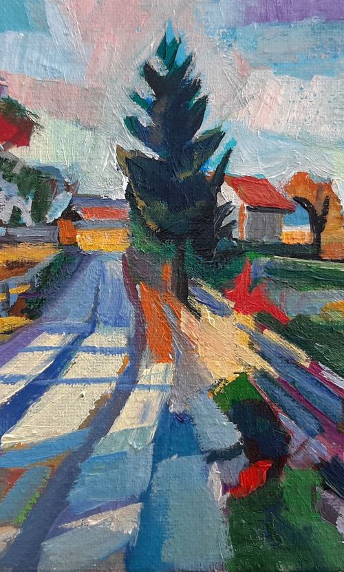 On the road miniature 16x11 cm by Maja Đokić Mihajlović