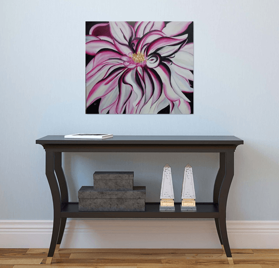 Dahila, original canvas oil art, wall decor for home, gift idea