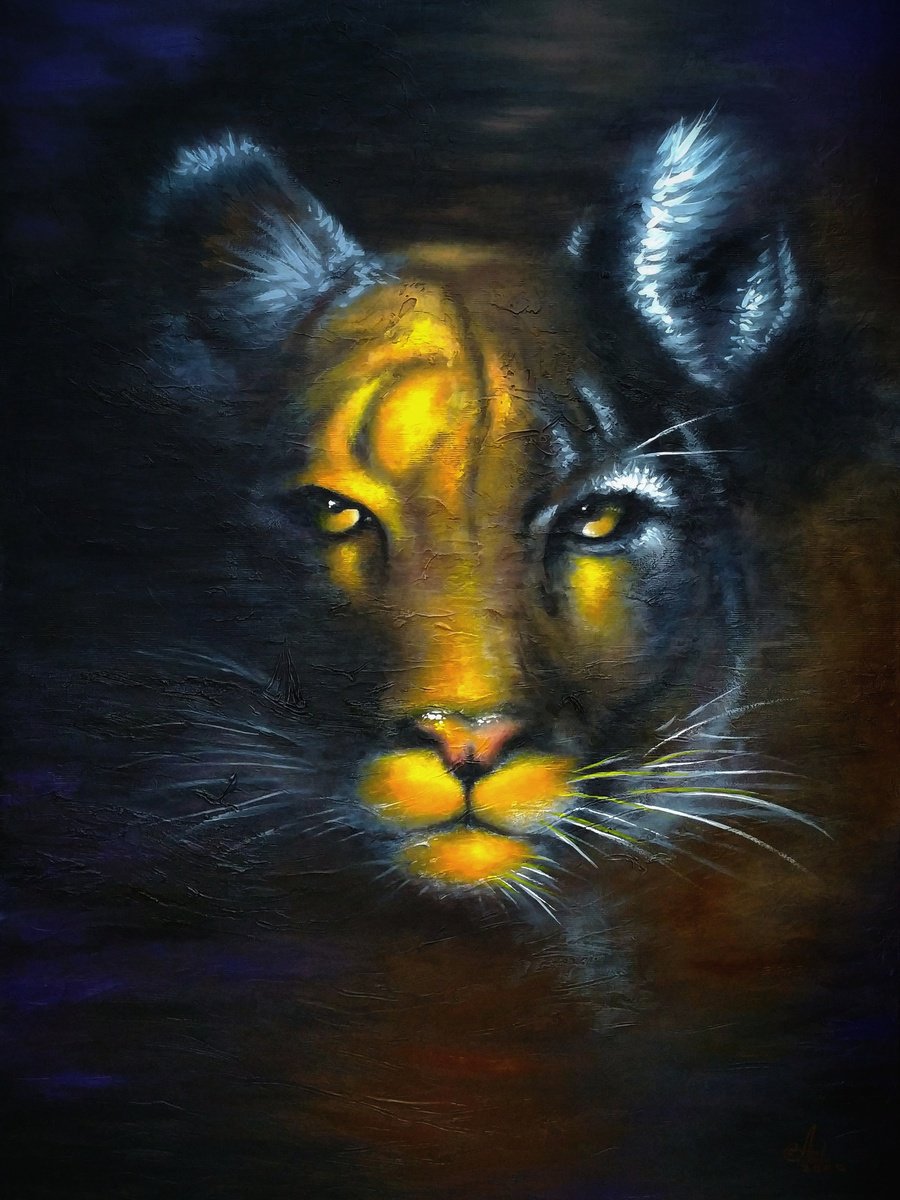 Impressionistic Animal Oil Painting By Anna Shabalova, 18 X 24, Guest, Original Artwork