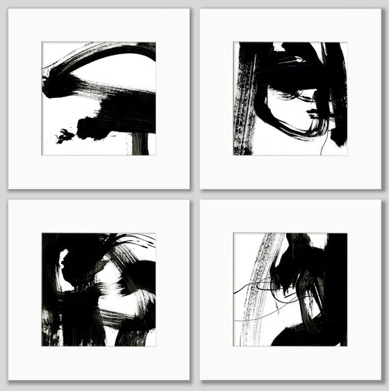 Brush Dance Collection 4 - 4 Abstract Paintings