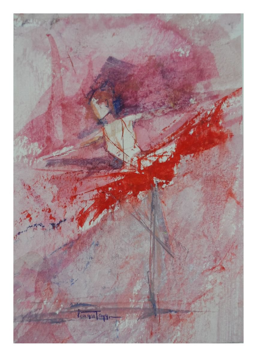 Ballet Dancer (4) mini painting by Faiqa Uppal