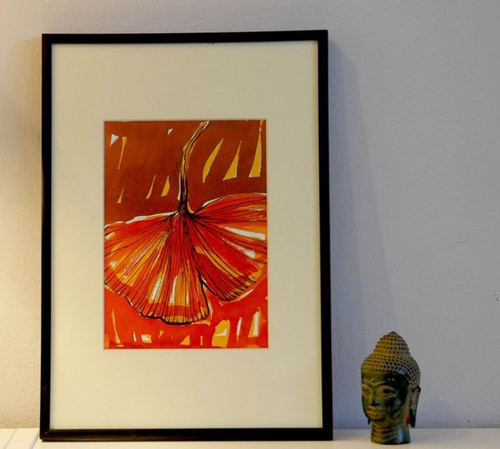 Ginkgo Biloba  Leaf - framed