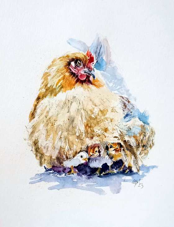 Hen with chicks