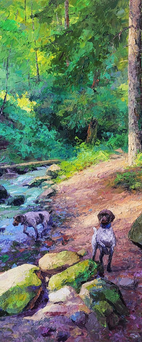 Mountain Stream in the Forest by Boris Serdyuk