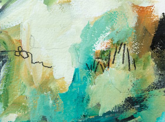 Paysage éclaté #2 - Original abstract painting on paper - One of a kind