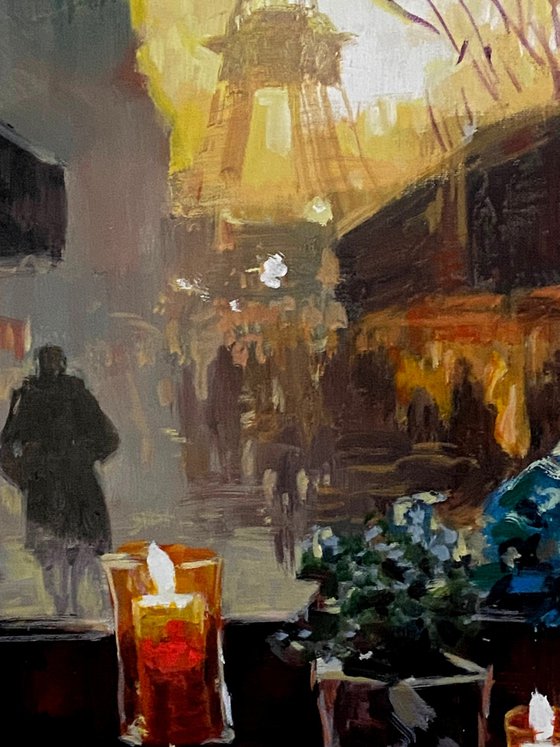 Coffee Time at Dusk in Paris