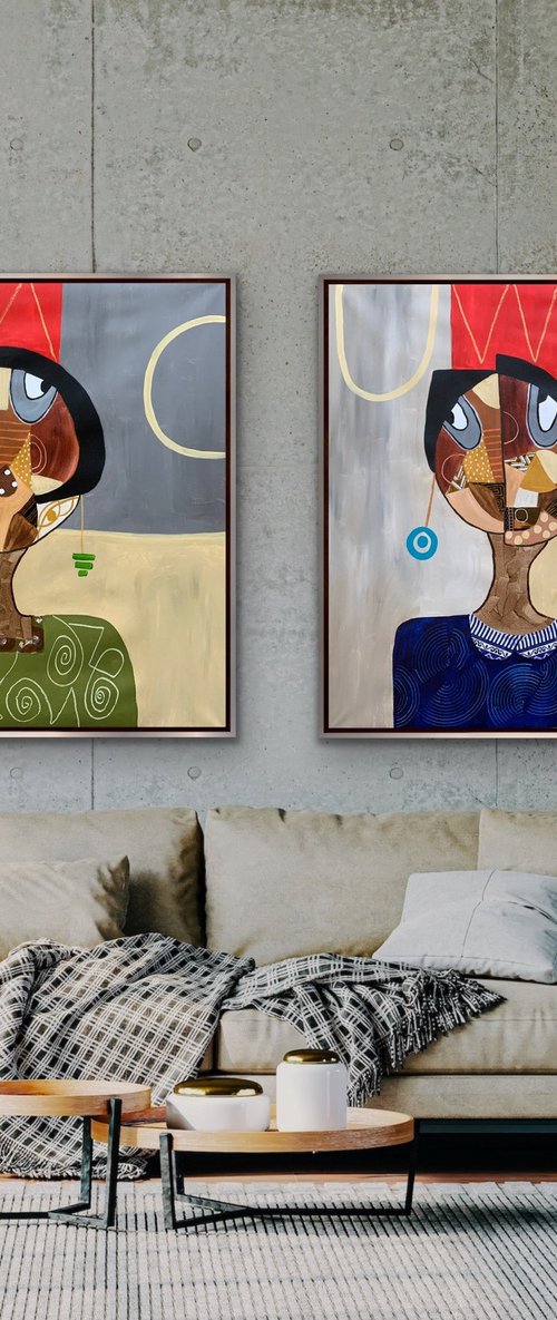 You Ok? (Diptych) by Rashna Hackett