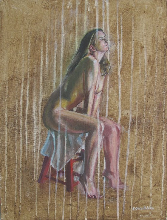 seated female nude