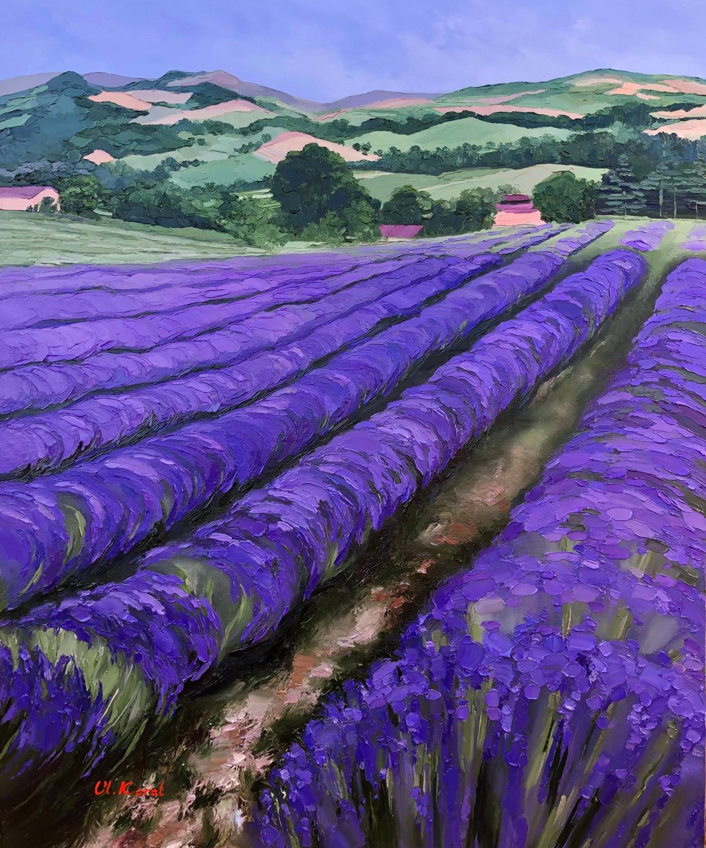 Photorealistic Botanical Oil Painting By Ulyana Korol, 27 X 22", Provence Romantique, Original Artwork