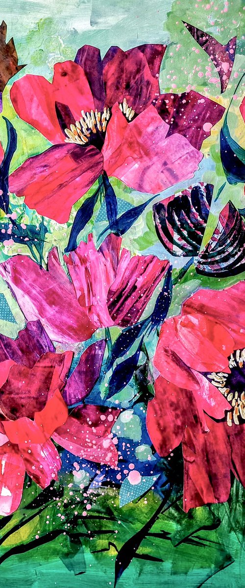 Peonies in the Garden by Julia  Rigby