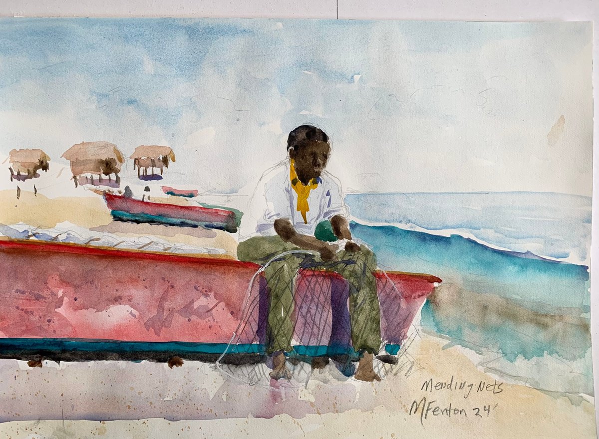 Mending nets by Michael Fenton