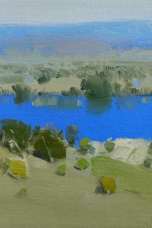 Lake, Original oil painting, Handmade artwork, One of a kind by Vahe Yeremyan