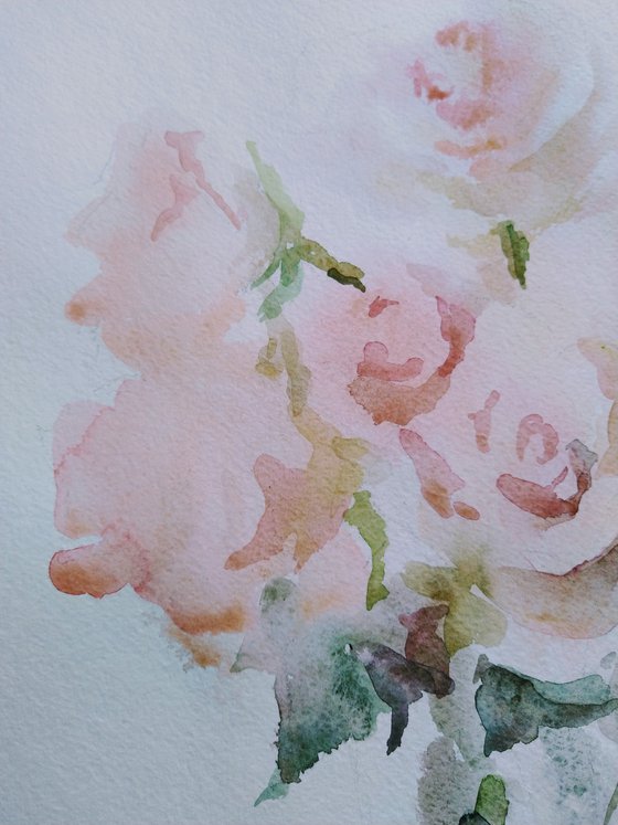 Roses. Original watercolour painting.