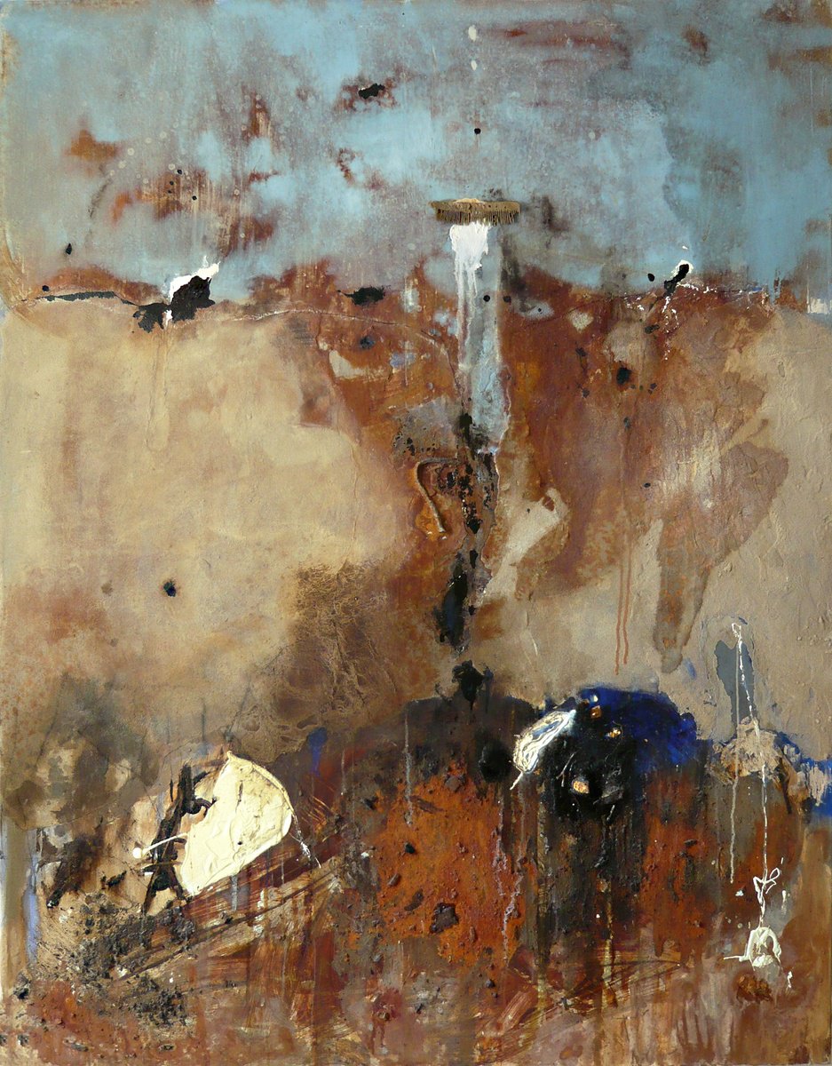 Organic Abstract Painting By Jaroslaw Broitman, 49 X 63, Island 2. 2011, Original Artwork