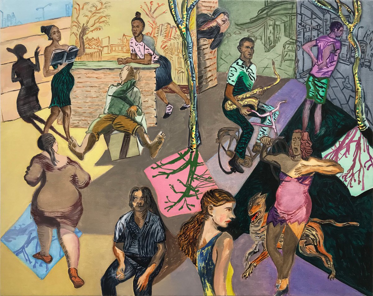 Urban And Pop Portrait Oil Painting By Frank Creber, 39 X 31, House Of Lower Clapton 2021, Original Artwork