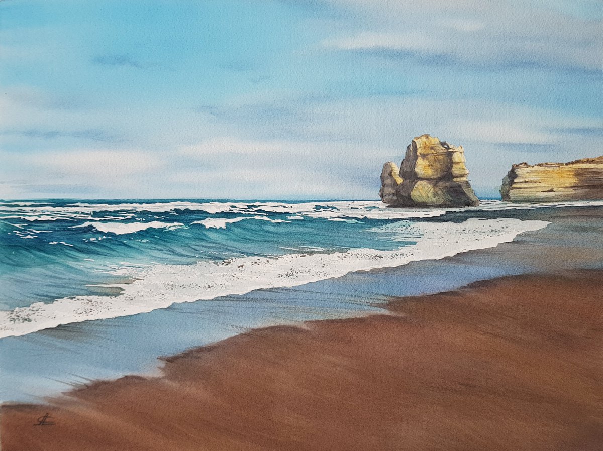 Seascape and cliffs by Svetlana Lileeva
