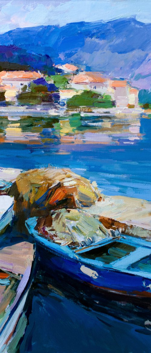 Fishing boats. Bay of Kotor by Aleksandr  Kryushyn
