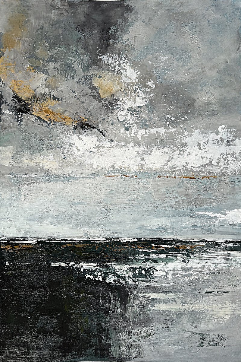 Ochre Sky Drift By Tatiana Malinovscaia, 20 X 30, Artwork For Sale On Artfinder