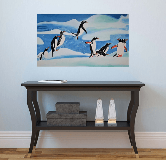 Penguins / 100 X 57 cm