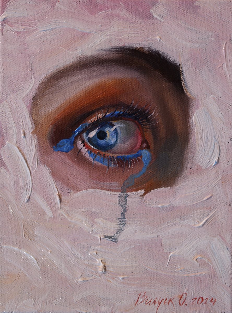 Impressionistic Portrait Oil Painting By Lena Vylusk, 6 X 8", "Reflection Of Me", Original Artwork