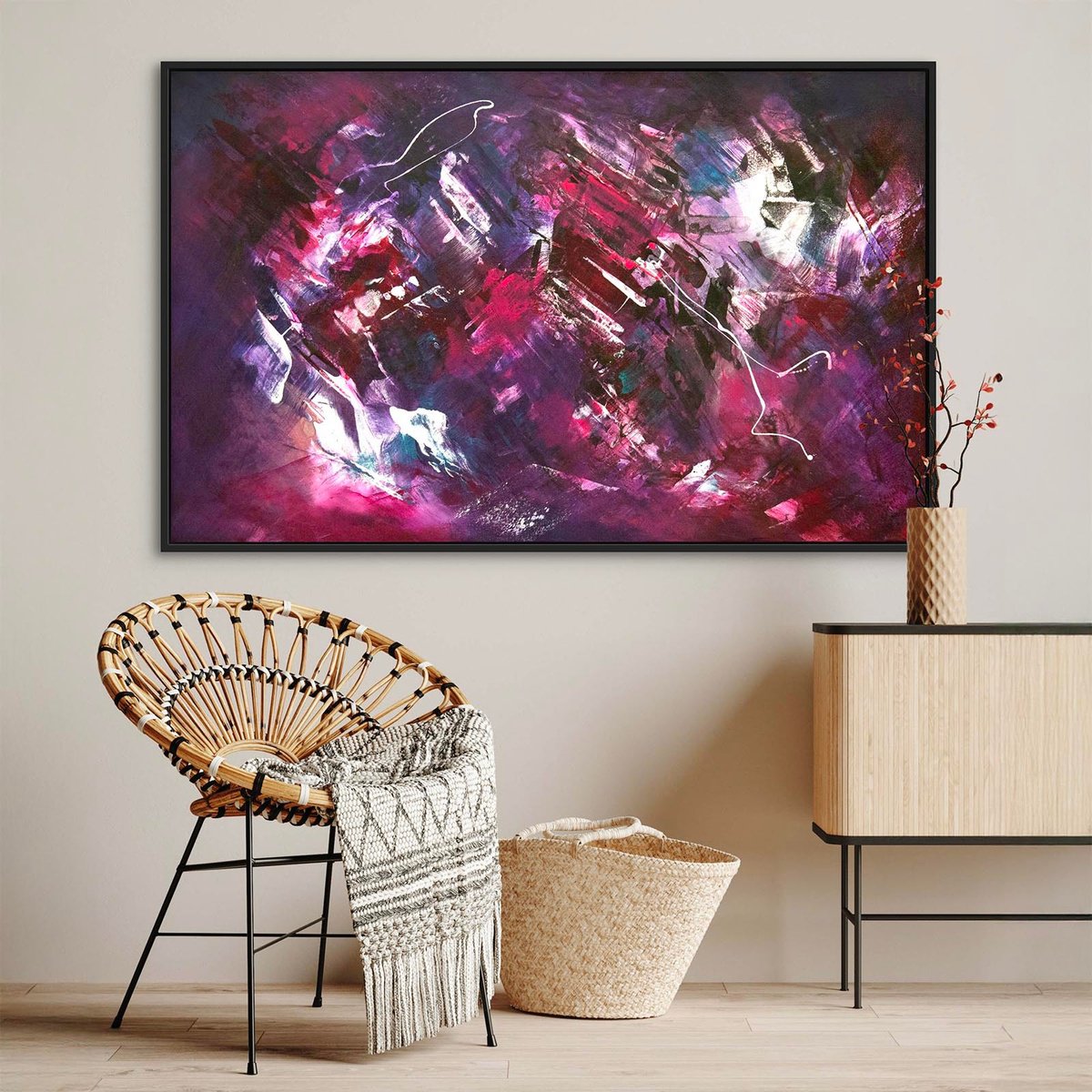 Abstract Acrylic Painting By Paresh Nrshinga Frsa, 48 X 30", Between The Shadows, Original Artwork