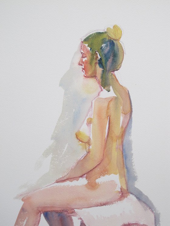 seated female nude