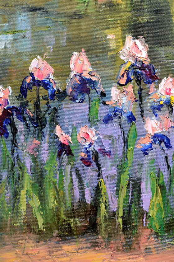 Irises on the pond