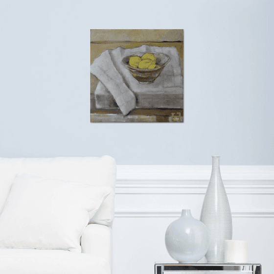 Japanese bowl on a checkered towel