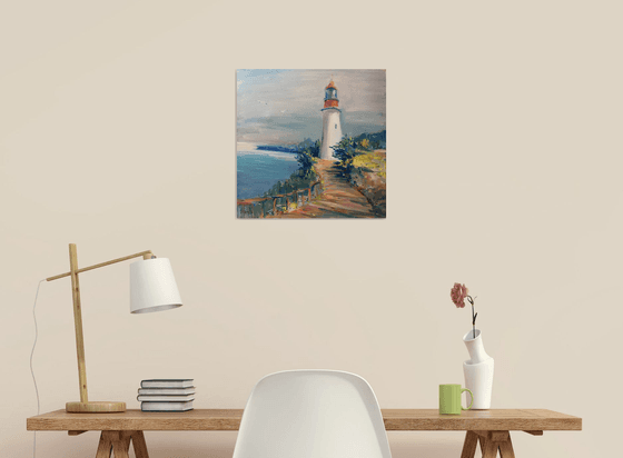 Lighthouse over northeastern coast