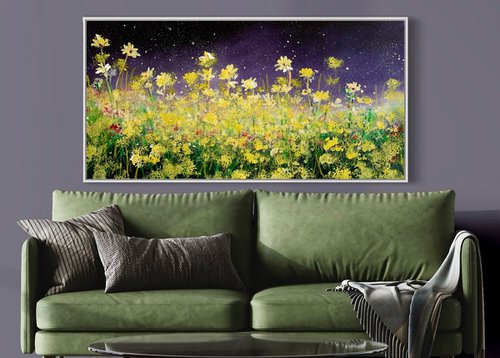 Midnight Garden Dandelions & Daisies by Jennifer Taylor