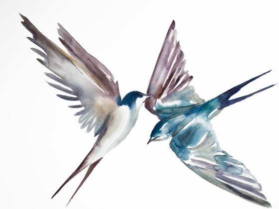 Swallows in Flight No. 17