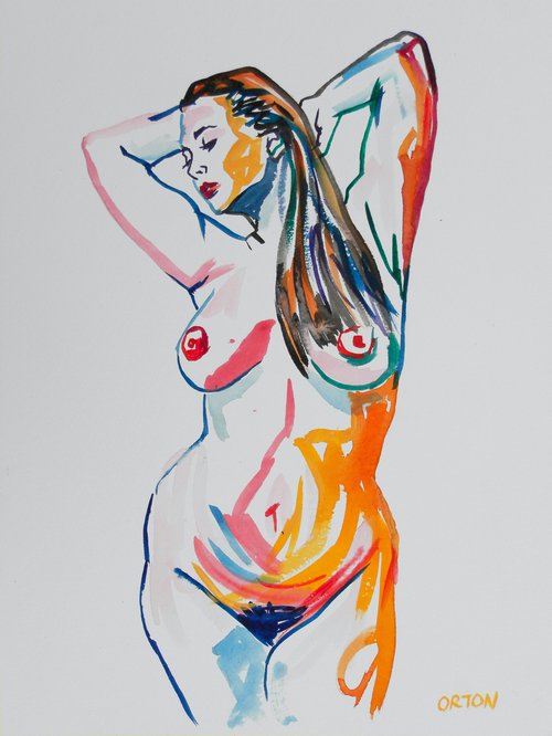 Water Colour Nude Painting by Andrew Orton