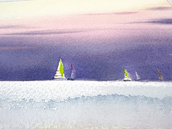Yachts at sunset #15
