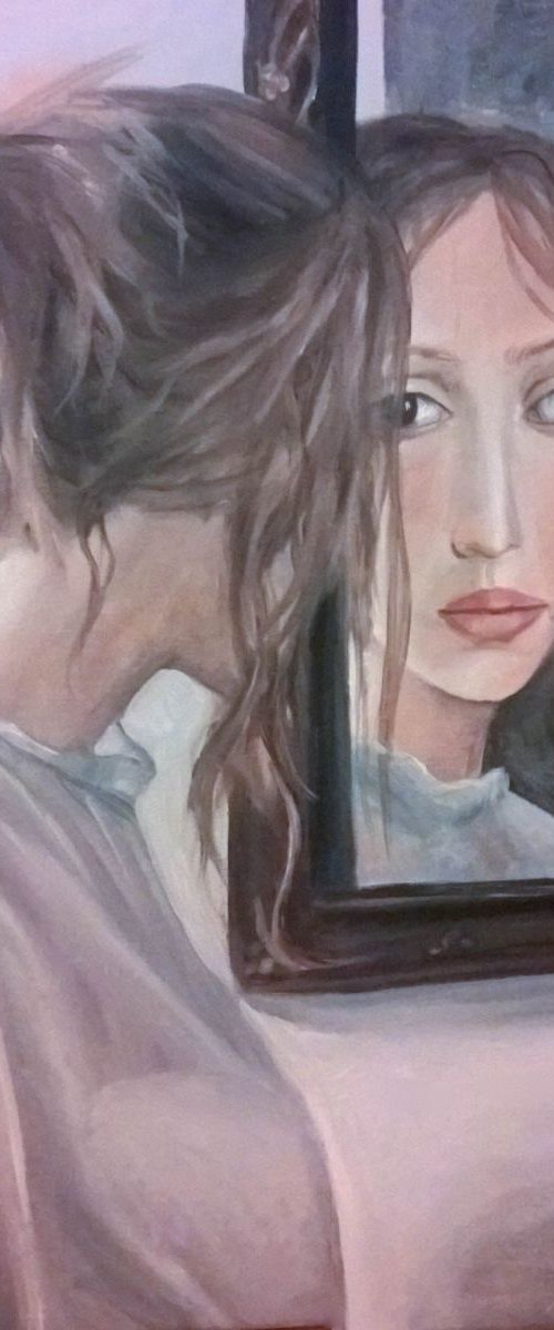 Girl in front of a mirror by Viktória Déri