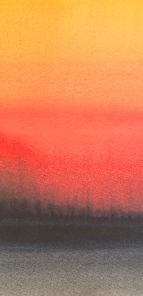 A winter sunset over Selwood forest. by Samantha Adams