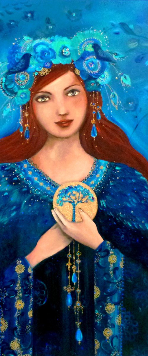 In her tree of life. 60 x 81 cm by Loetitia Pillault