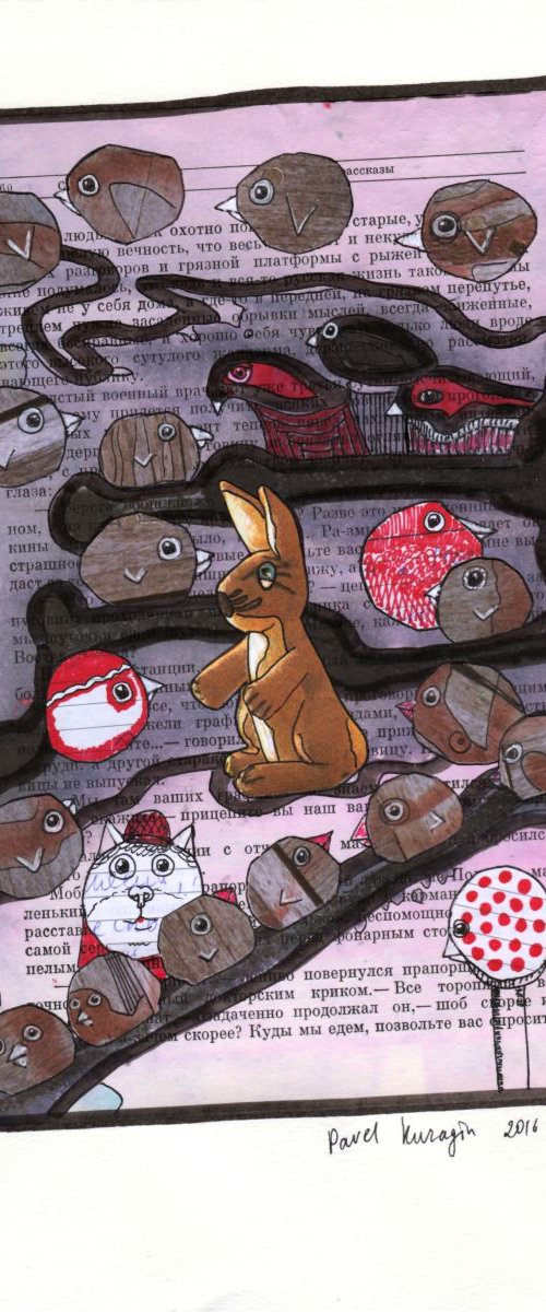 Birds and rabbit by Pavel Kuragin