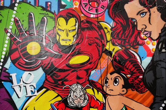 The Magnificent Seven 240cm x 100cm Avengers Textured Urban Pop Art