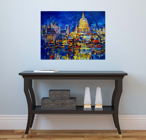 Fog lights over the Thames