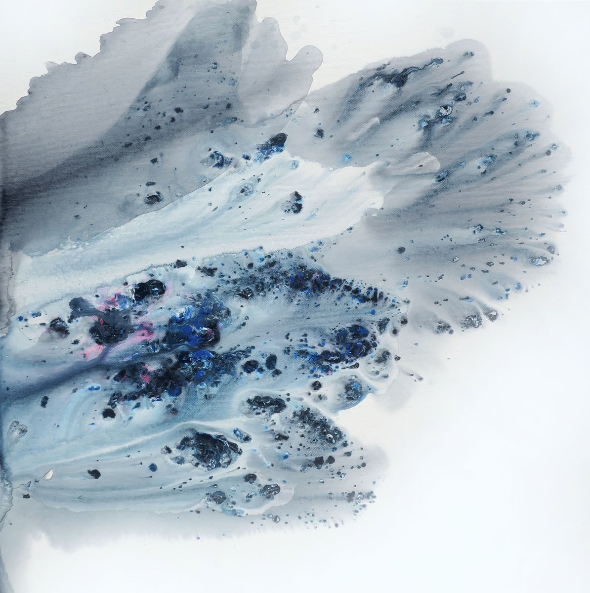 Abstract Landscape Acrylic Painting By Muriel Napoli, 20 X 20", Nature 200, Original Artwork