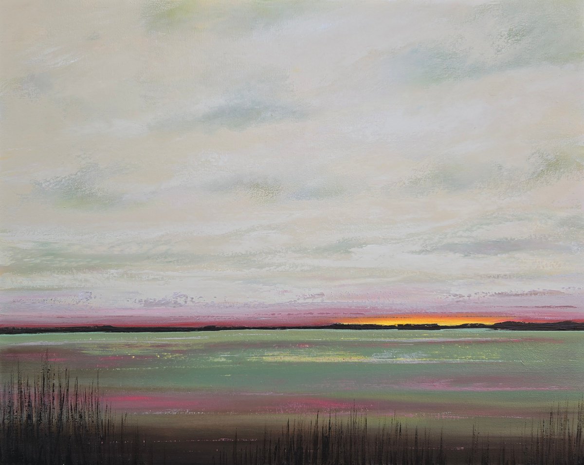 Impressionistic Landscape Oil Painting By Faith Patterson, 28 X 22, River