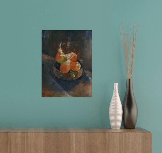 Still life-pears  (30x40cm, oil painting, ready to hang)