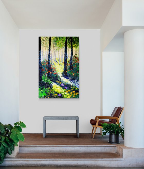 Abstract forest artworks painting