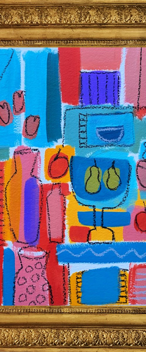Still Life with Tulips and Pears III by Jan Rippingham
