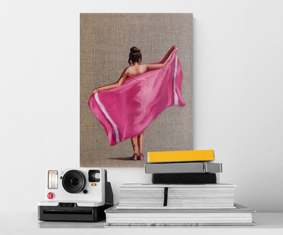 Woman with Pink Towel