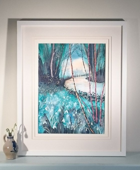 Snowdrops by the Stream