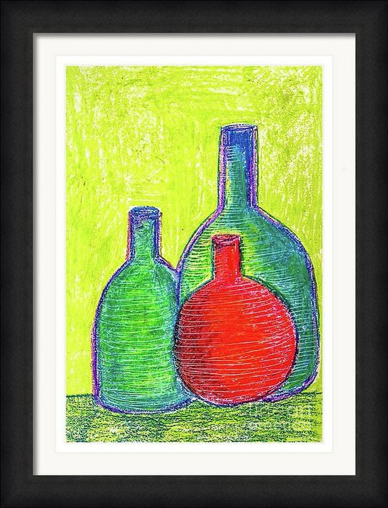 Still Life with Green Bottles