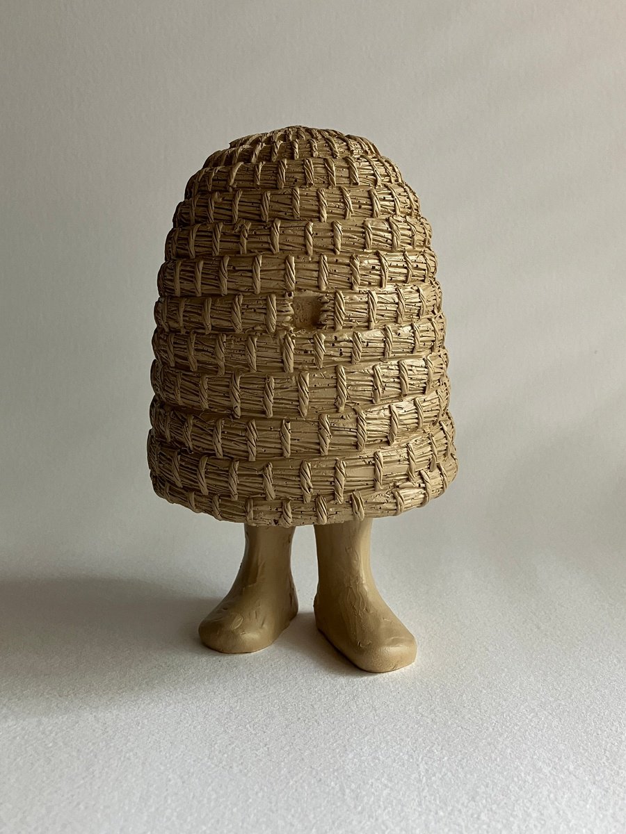 Surrealistic Portrait Sculpture By Jaco Putker, 4 X 6, Hive Guy I - Cafe Latte Color, Original Artwork