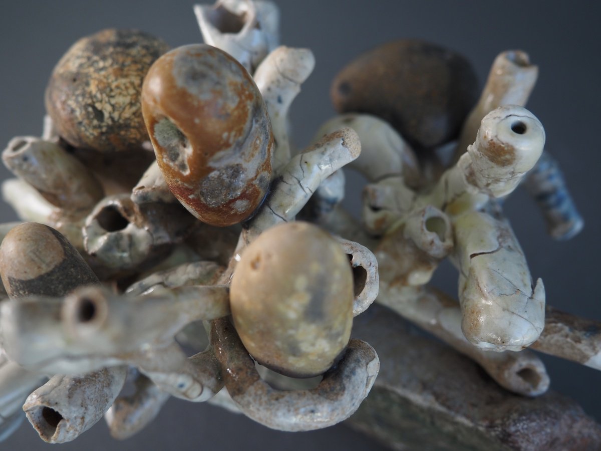 Expressive Abstract Sculpture By Linda Cares, 9 X 5", Flowers Of St. Anthony, Original Artwork